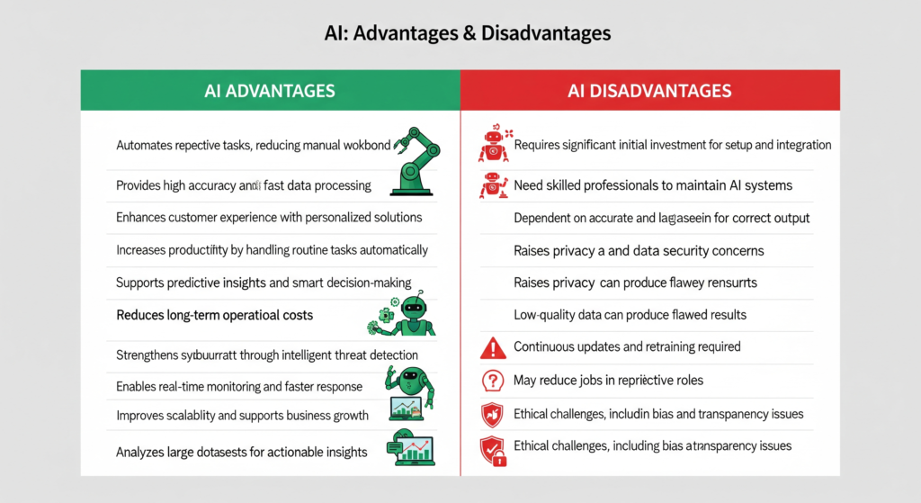 advantage of AI and disadvantage