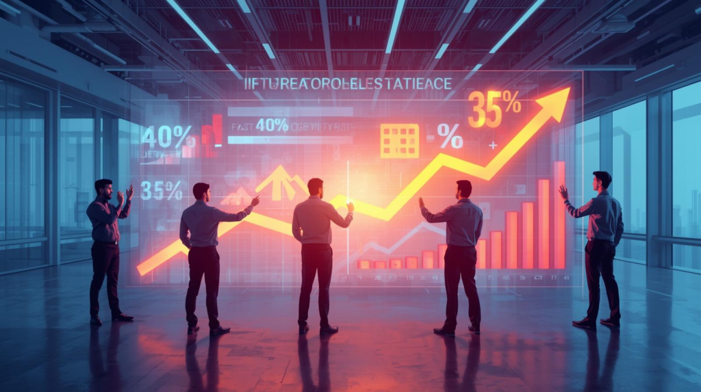 chart or infographic showing 40% faster delivery, 35% lower maintenance cost.
