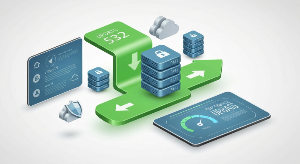 "3D illustration of Django upgrade on white background